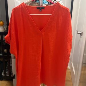 Fred David Women's Vibrant Orange V-Neck Tee